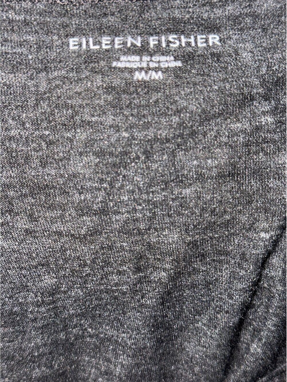 Eileen Fisher 100% Viscose Jersey Tunic Top Medium Charcoal Gray Scoop Neck Mini - Picture 3 of 4
